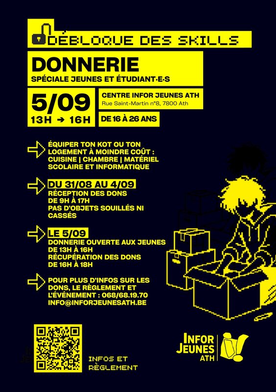  Donnerie/Gratiféria spéciale jeunes étudiant·e·s - Infor Jeunes Ath