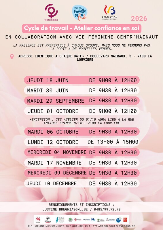 Stages,cours Relais Familles Mono - Ateliers confiance soi