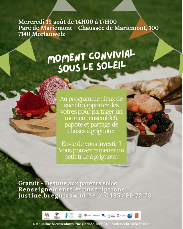 Loisirs Relais Familles Mono - Moment convivial sous soleil Parc Mariemont