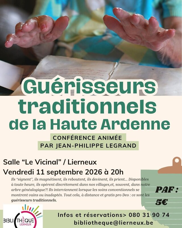 Conférences Guérisseurs traditionnels la Haute Ardenne (conférence animée)