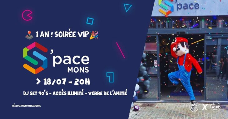 Soirées ️ 1 du S PACE Mons - SoirÉe  set 90 s / Accès illimité