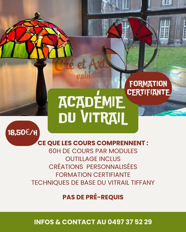 Stages,cours Cours création vitraux pour adultes
