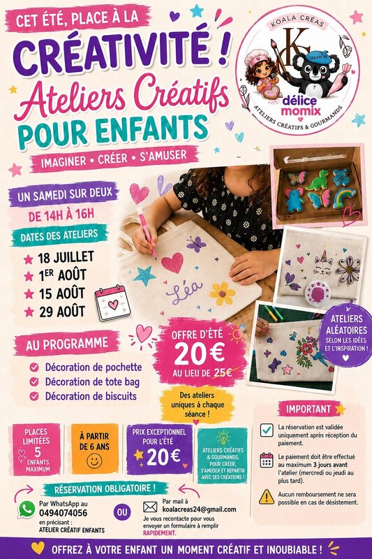 Stages,cours Ateliers créatifs gourmand enfants