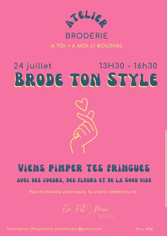 Stages,cours Atelier Brode Style -