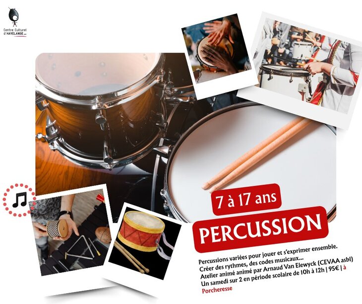 Stages,cours Atelier percussion