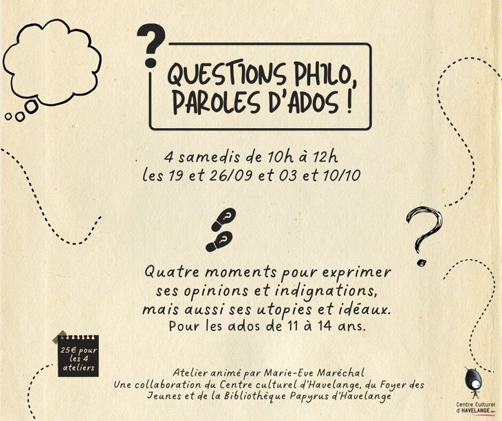 Stages,cours Questions philo, paroles d’ados 