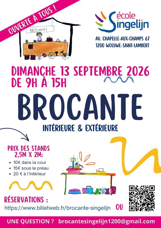 Brocante intérieure & extérieure l Ecole Singelijn