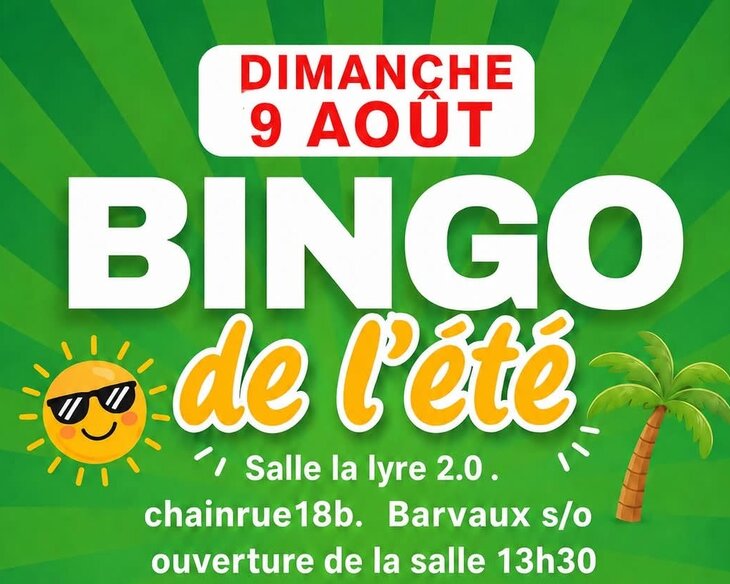 Loisirs Deuxième Bingo l été comité Chainrue - Basse Sauvenière