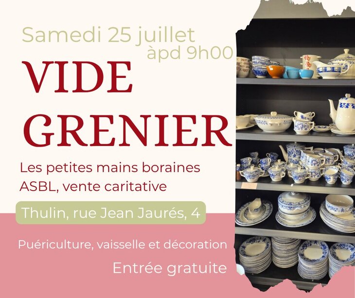  Vente caritative profit l ASBL  Les petites mains boraines 