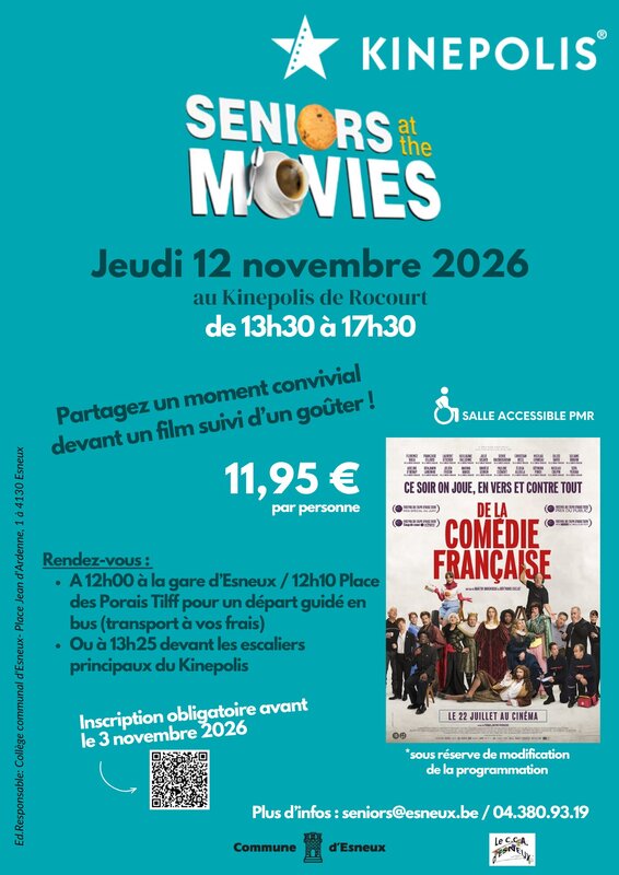 Spectacles Seniors the movies - Kinepolis Rocourt
