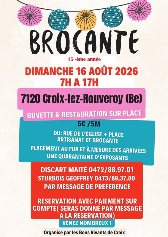  15 brocante bons vivants croix rouveroy