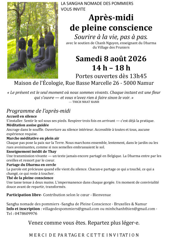 Stages,cours Après-midi pleine conscience