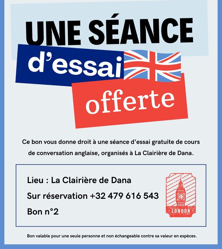 Stages,cours Séance offerte cours Anglais