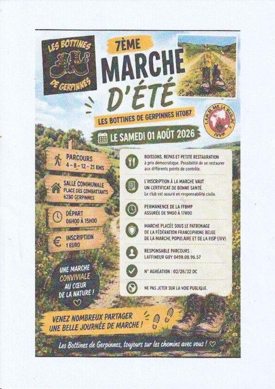 Loisirs 7ème Marche D ETE Bottines Gerpinnes