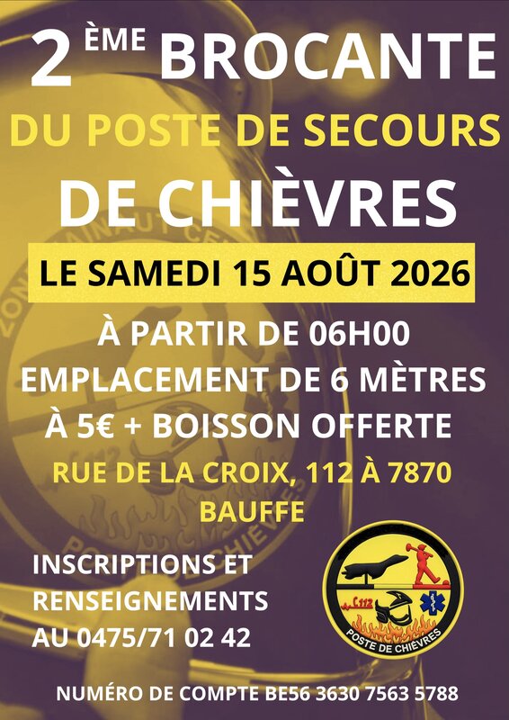  2 éme brocante poste secours Chièvres