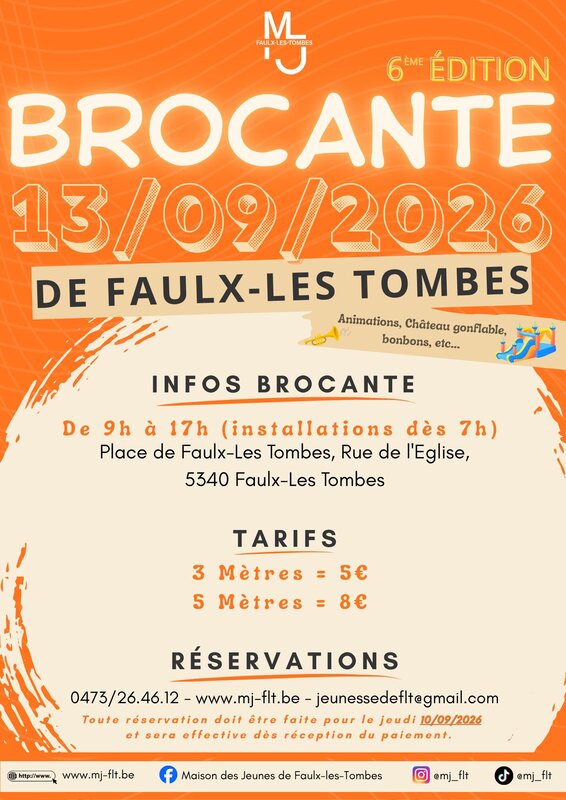  Brocante Faulx-les-Tombes - 6ème édition