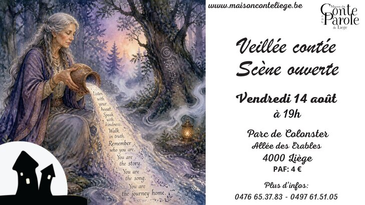 Spectacles Veillée contée, scène ouverte, organisée la Maison Conte Liège