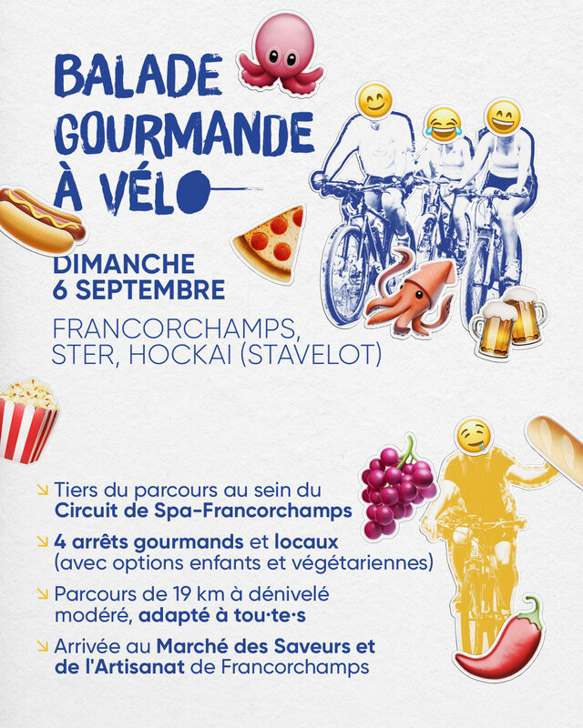 Loisirs Balade Gourmande Vélo (Francorchamps, Ster, Hockai)