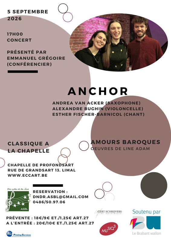 Concerts Amours baroques Trio Anchor Line Adam