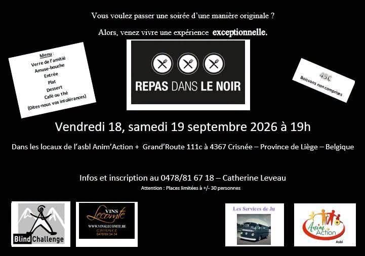 Soirées Les repas dans noir