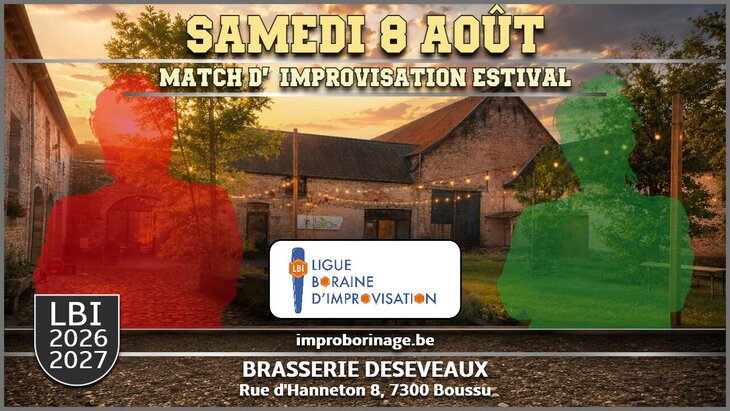 Spectacles Match estival la : l’impro s’invite la Brasserie Deseveaux 