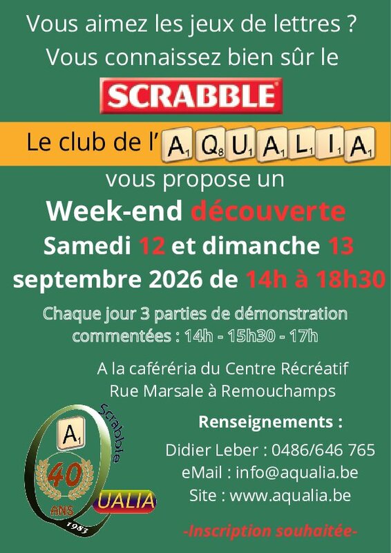 Loisirs Week-end découverte scrabble duplicate