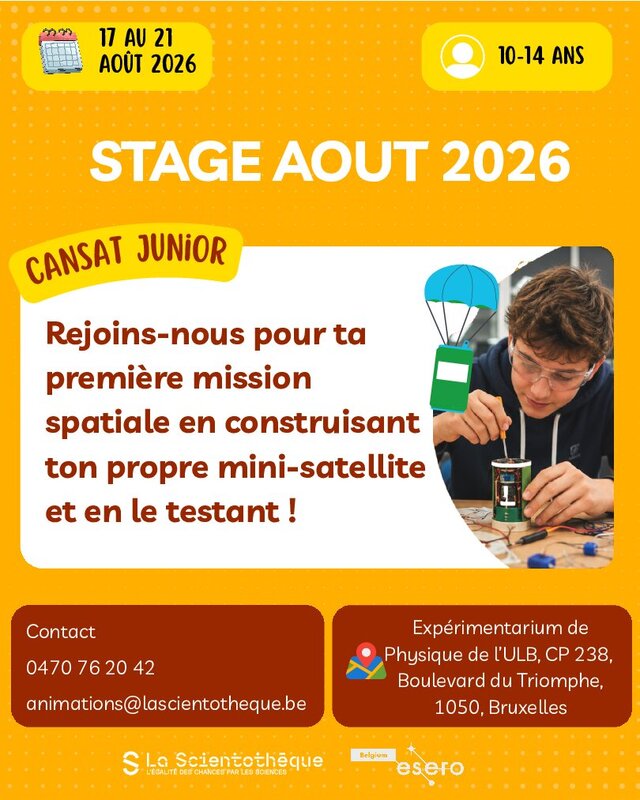 Stages,cours Stage CanSat Junior : envoie satellite dans l espace