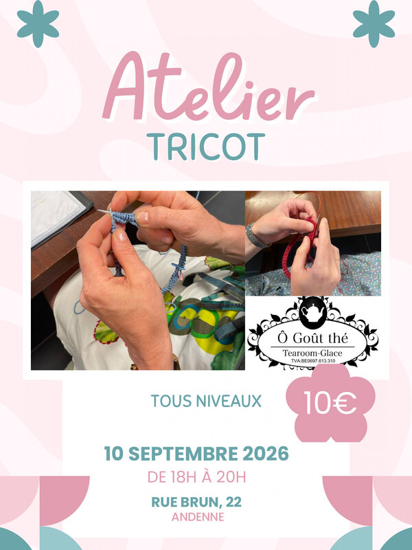 Stages,cours Atelier tricot Andenne