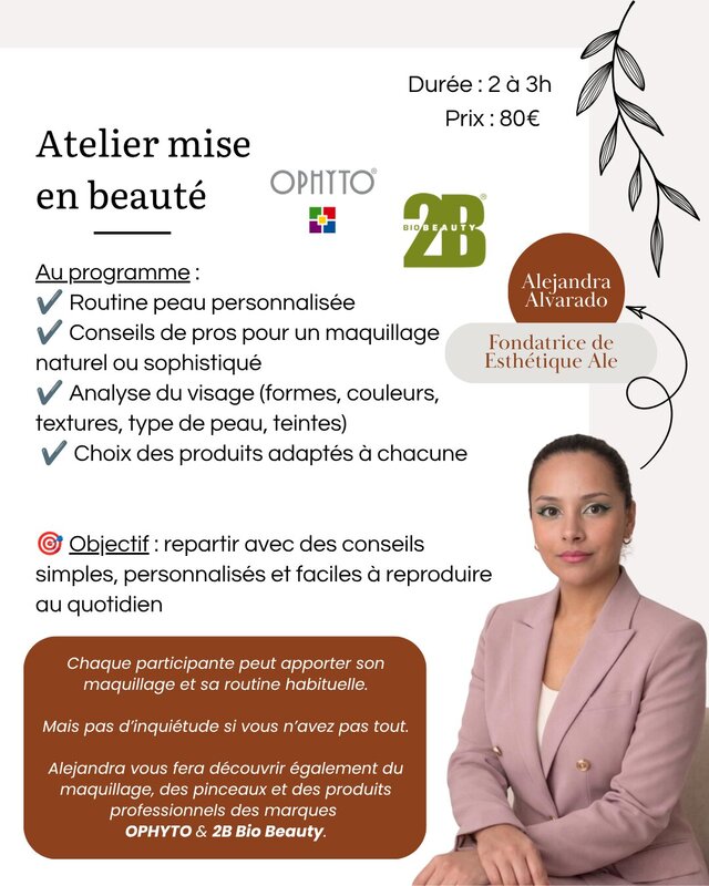 Stages,cours Atelier Maquillage & routine peau personnalisée