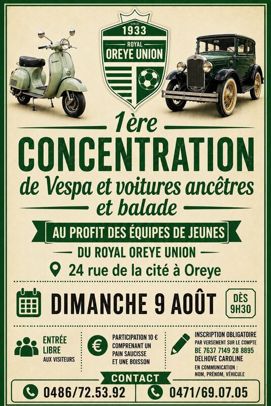 Loisirs 1 concentration vespa voiture ancienne + balade