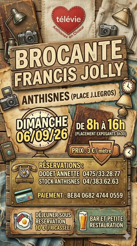  Brocante profit Télévie Anthisnes Choeur