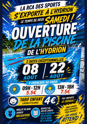 Loisirs Ouverture piscine Hydrion