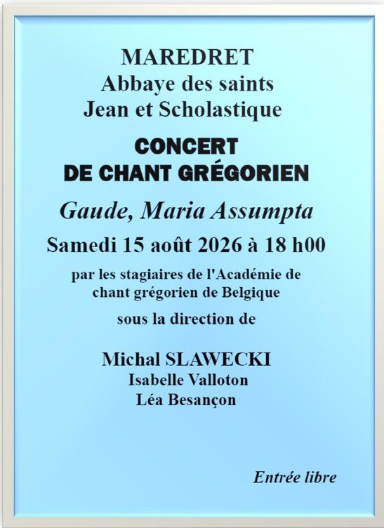Concerts Concert chant grégorien