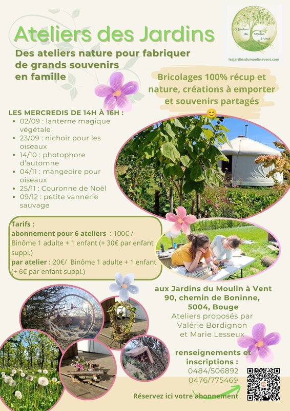 Stages,cours Ateliers Jardins ateliers adulte/ enfants 100% récup nature