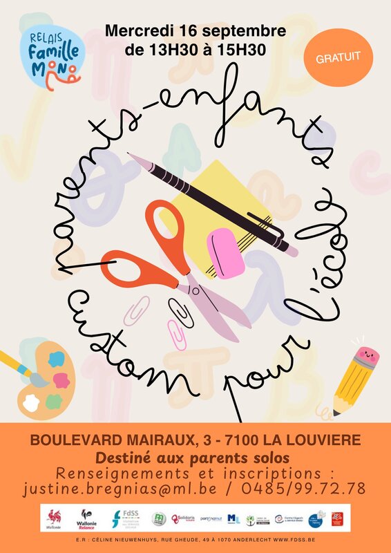 Stages,cours Relais Familles Mono Louvière - Custom  pour l école