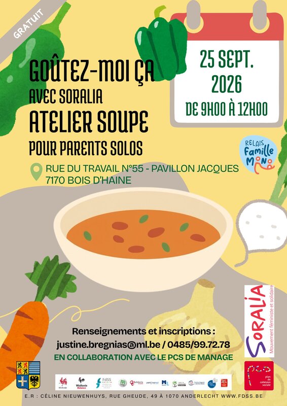 Stages,cours Relais Familles Louvière - Goûtez-moi ! Atelier soupes