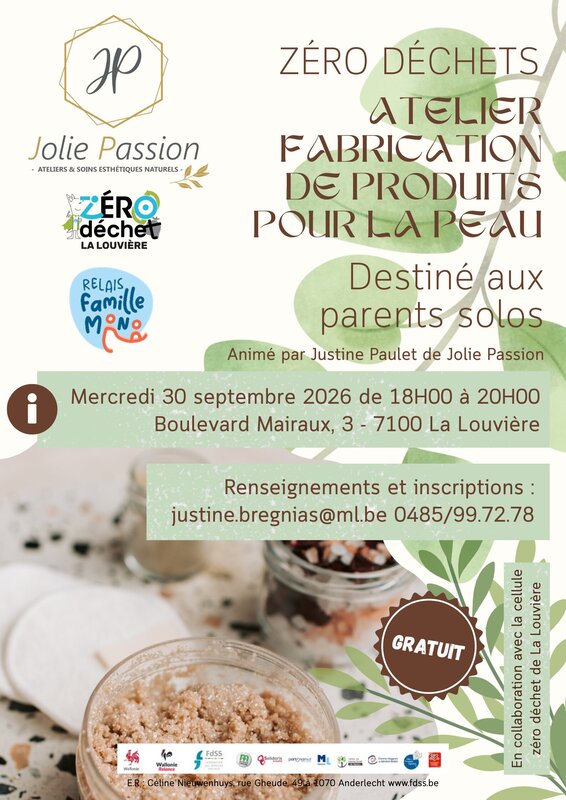 Stages,cours Relais Familles - Atelier fabrication produits pour peau (parents)