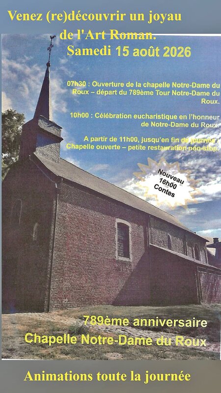 Loisirs 789ème anniversaire Chapelle Notre-Dame Roux