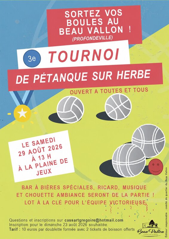Loisirs 3ème tournoi pétanque herbe