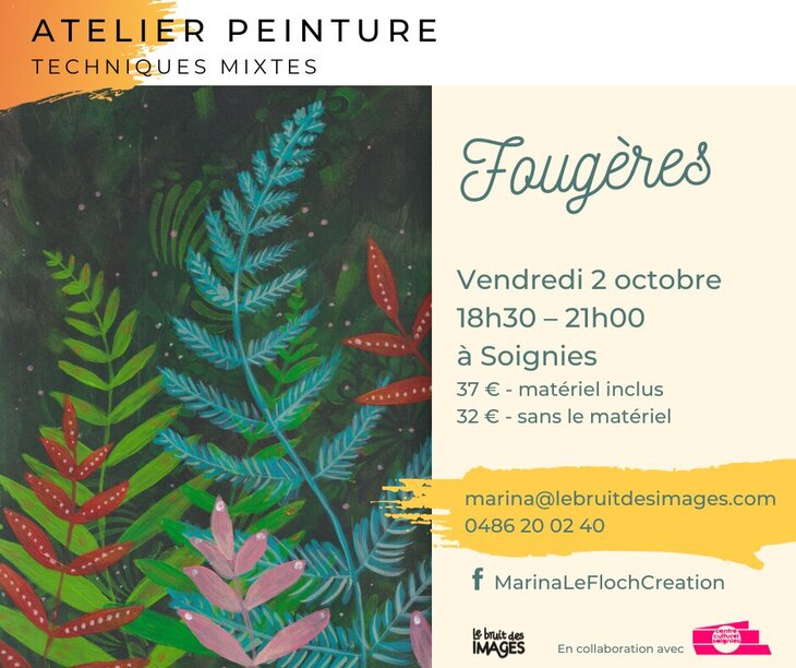Stages,cours Atelier peinture mixed-media : Fougères