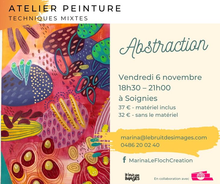 Stages,cours Atelier peinture mixed-media : Abstraction