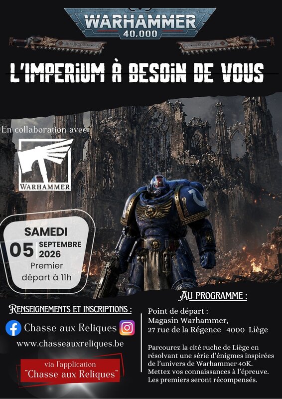 Loisirs Jeu piste coeur Liège inspiré l univers Warhammer 40K