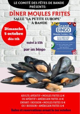 Loisirs Kermesse Bande | Dîner moules + Grand bingo
