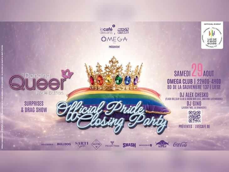 Concerts Dancing Queer official closing party Liège Pride 2026