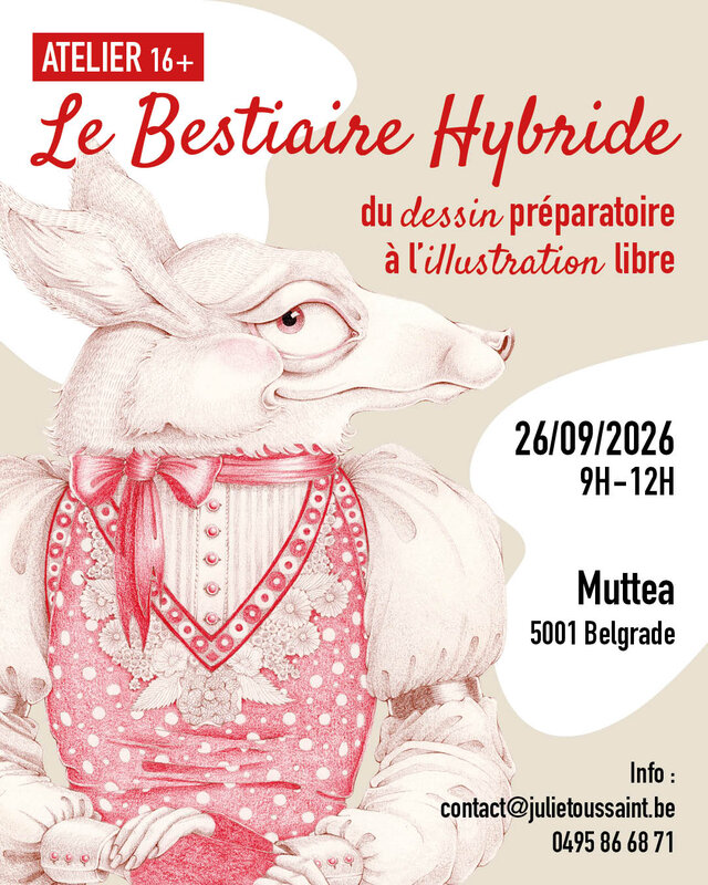 Stages,cours Le Bestiaire Hybride, dessin préparatoire l illustration libre