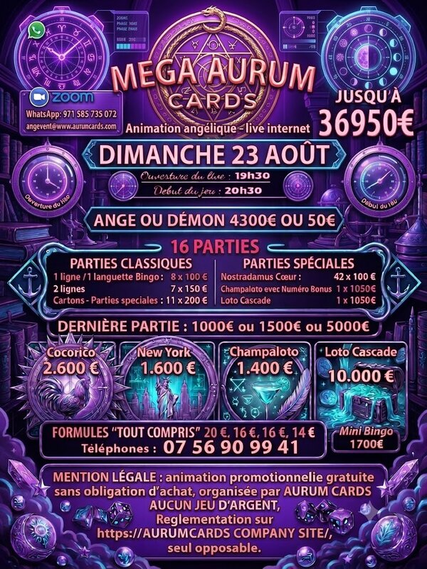 Loisirs Méga Aurum Cards