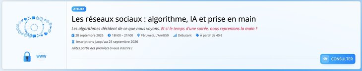 Stages,cours Les réseaux sociaux : algorithme, et prise main