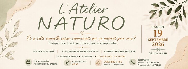 Stages,cours L atelier Naturo: Changement saison, moment pour vous