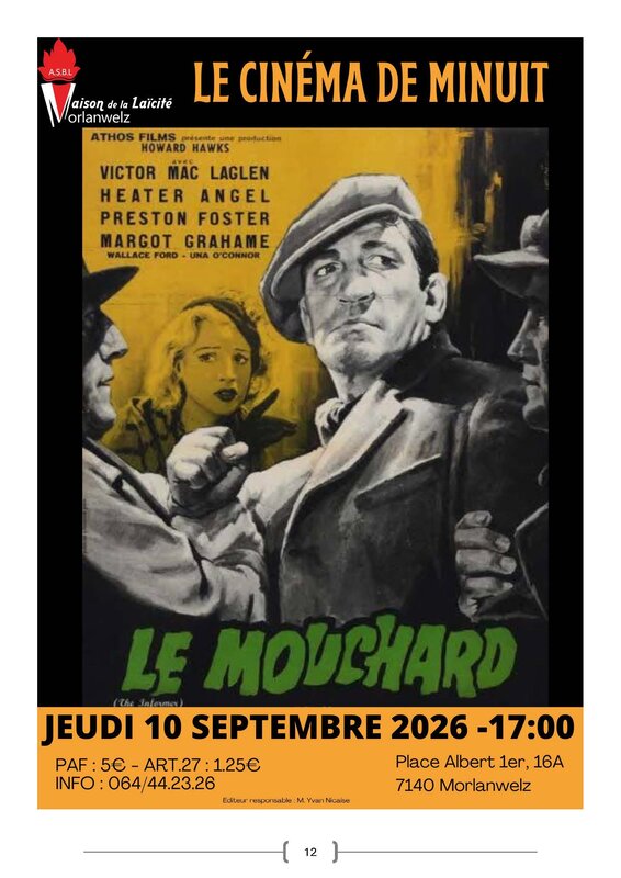 Spectacles Le cinéma Minuit ...à « mouchard »(1935) John Ford