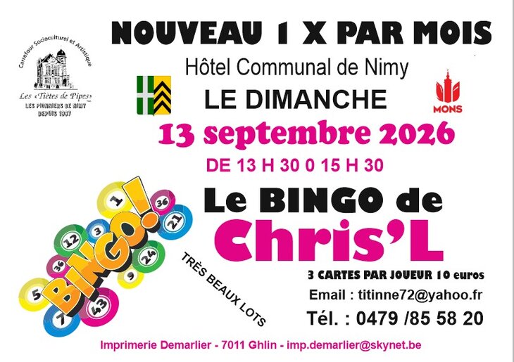 Loisirs Bingo mois septembre